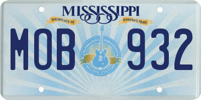 MS license plate MOB932