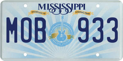 MS license plate MOB933
