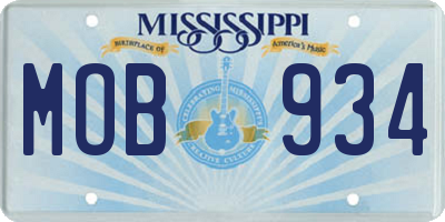 MS license plate MOB934