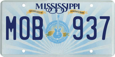 MS license plate MOB937