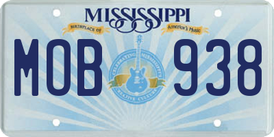 MS license plate MOB938