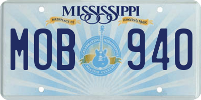 MS license plate MOB940