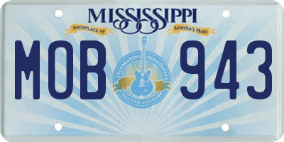 MS license plate MOB943