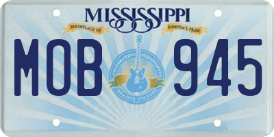 MS license plate MOB945