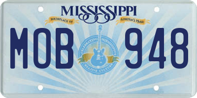 MS license plate MOB948