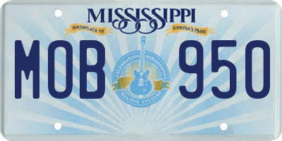 MS license plate MOB950