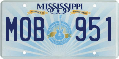 MS license plate MOB951