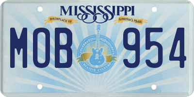 MS license plate MOB954