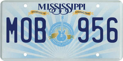 MS license plate MOB956