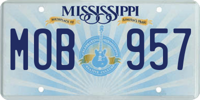 MS license plate MOB957