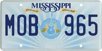 MS license plate MOB965
