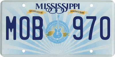 MS license plate MOB970
