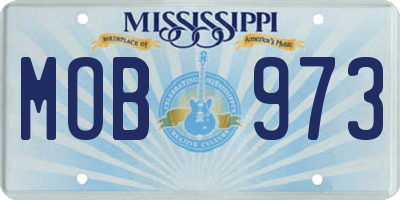 MS license plate MOB973