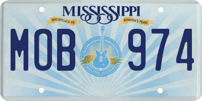 MS license plate MOB974