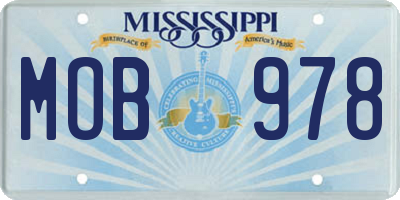 MS license plate MOB978