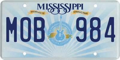 MS license plate MOB984