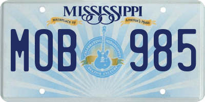MS license plate MOB985