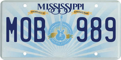 MS license plate MOB989