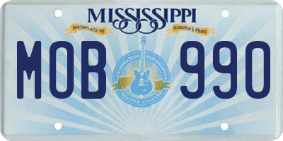 MS license plate MOB990