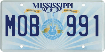 MS license plate MOB991