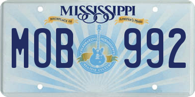 MS license plate MOB992