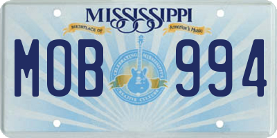 MS license plate MOB994