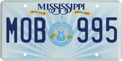 MS license plate MOB995