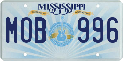 MS license plate MOB996