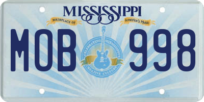 MS license plate MOB998