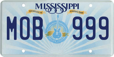 MS license plate MOB999