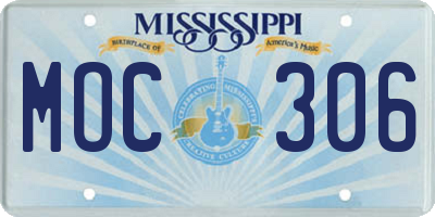 MS license plate MOC306