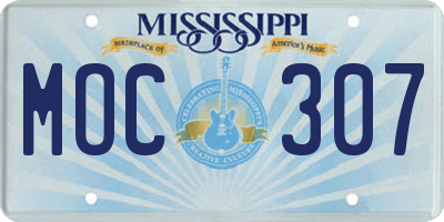 MS license plate MOC307