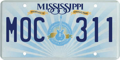 MS license plate MOC311