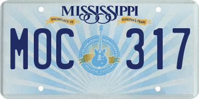 MS license plate MOC317
