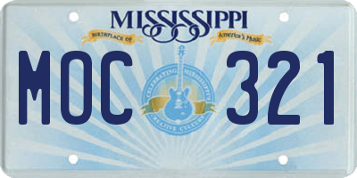 MS license plate MOC321
