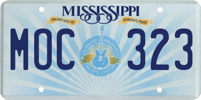MS license plate MOC323
