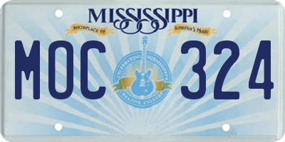MS license plate MOC324