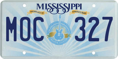 MS license plate MOC327