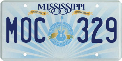 MS license plate MOC329