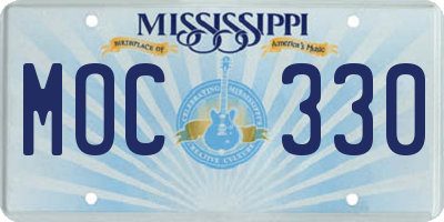 MS license plate MOC330