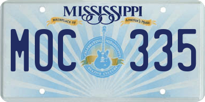 MS license plate MOC335