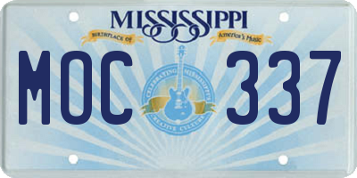 MS license plate MOC337