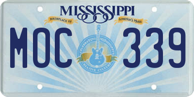 MS license plate MOC339