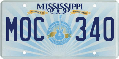 MS license plate MOC340