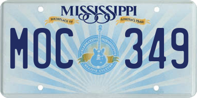 MS license plate MOC349