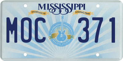 MS license plate MOC371