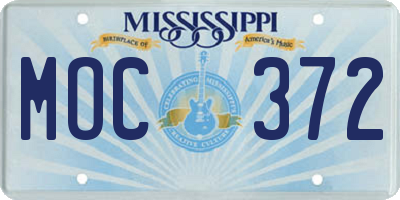 MS license plate MOC372