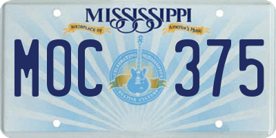 MS license plate MOC375