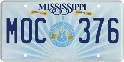 MS license plate MOC376