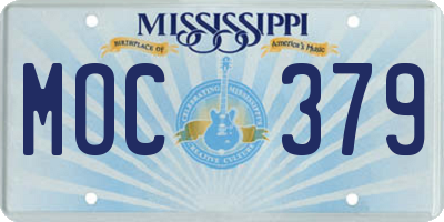 MS license plate MOC379